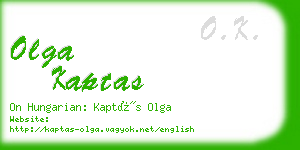 olga kaptas business card